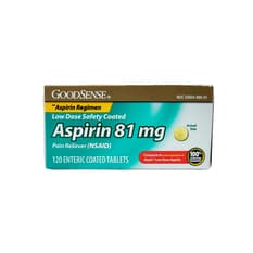 Aspirina. Ácido acetilsalicílico 81 mg GoodSense (120 tabletas)