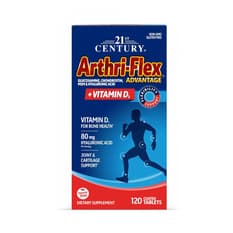 Arthri-Flex. Glucosamina + Condroitina + MSM + Ácido hialurónico + Vitamina D3 21st Century (120 tabletas)