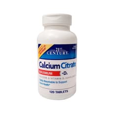 Citrato de calcio + Vitamina D3 21st Century (120 tabletas)
