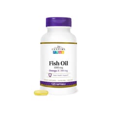 Aceite de pescado, Omega-3 1000 mg 21st Century (120 cápsulas)