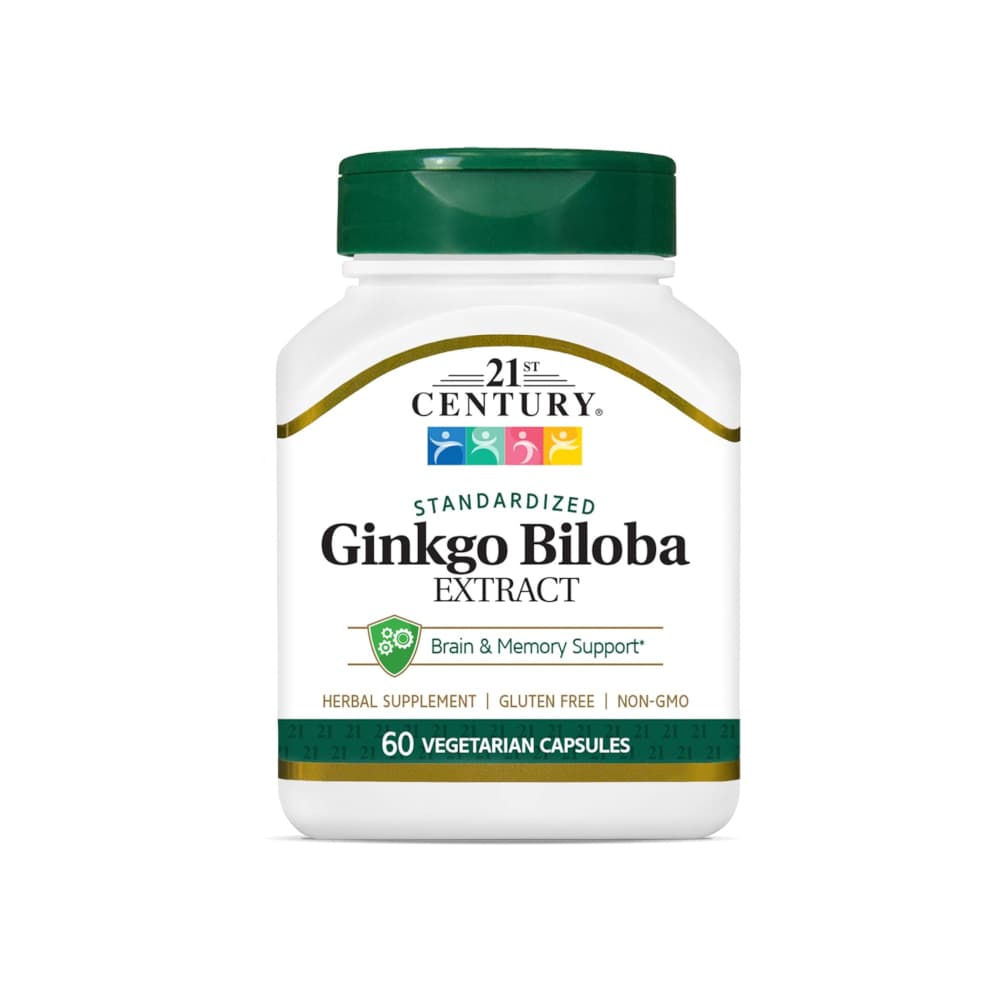 Extracto de Ginkgo biloba estandarizado 21st Century (60 cápsulas)