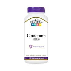 Suplemento dietético con canela 1000 mg 21st Century (120 cápsulas)
