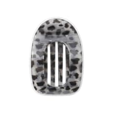 Pinza -pellizco- para el cabello ovalada con estampado de leopardo gris Tiara