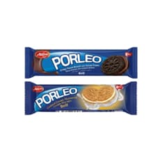 Galletas Porleo X2: Galleta de vainilla con crema de vainilla + Galleta de chocolate con crema de chocolate