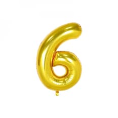 Globo dorado Número 6 16 pulgadas Balloon