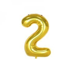 Globo dorado Número 2 Balloon (16 pulgadas)
