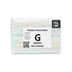 Pañales desechables para bebé talla G PDL LMC (100 U)