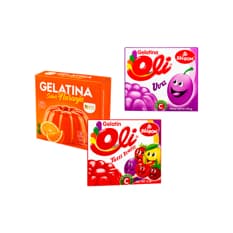 Combo: Gelatina naranja + Gelatina uva + Gelatina tutti frutti