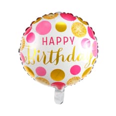 Globo Happy Birthday con estampados dorados Ballon (18 pulgadas)