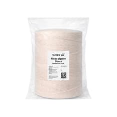 Hilo de algodón blanco industrial Super Yu - 8 a 10 cabos
