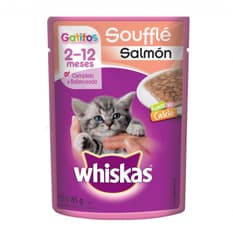 Alimento para gatitos de 2 a 12 meses soufflé de salmón Whiskas (85 g / 2.99 oz)