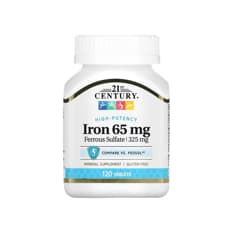 Hierro elemental 65 mg 21st Century (120 tabletas)