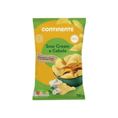 Patatas fritas onduladas sabor crema agria y cebolla Continente (150 g / 5.29 oz)