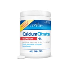 Citrato de calcio + Vitamina D3 21st Century (400 tabletas)
