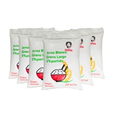 Arroz de grano largo 5% de grano partido Tatine (6 x 25 kg / 55.1 lb)