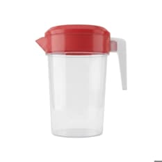 Jarra redonda de plástico con tapa de color rojo 2 L Casa y Menaje