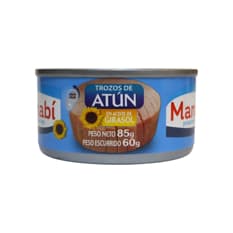 Atún en trozos en aceite de girasol Manabí (85 g / 3 oz)