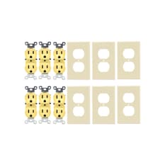 Set de 6 tomacorrientes doble de 125 V / 15 A con tapas Troen