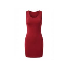 Vestido corto sin mangas de color rojo con cuello redondo Torbex (Talla única)