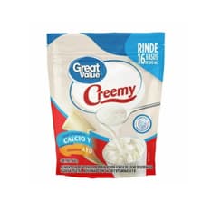Alimento en polvo para preparar bebida a base de leche descremada y grasa vegetal Creemy Great Value (460 g / 1.01 lb)