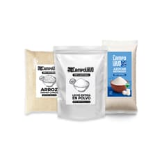 Combo básico #9: Leche entera en polvo + Arroz grano largo + Azúcar refinada