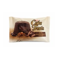Pastel de chocolate con leche relleno de crema de avellanas y cobertura de gránulos de cacao Cake Treats Bifa (50 g / 1.76 oz)
