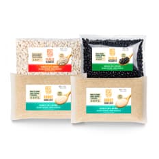 Combo de granos selectos Cosecha Real #28: Arroz de grano largo + Frijoles negros + Frijoles blancos
