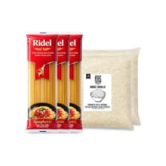 Combo mixto #5: Arroz criollo Cosecha Real + Espaguetis Ridel