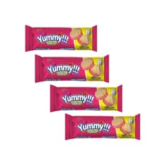 Galletas sándwich de vainilla rellenas de crema sabor a fresa Delizola (4 x 35 g / 1.23 oz)