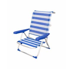 Silla de playa plegable aluminio fibreline rayas azul y blanco Casa y Menaje