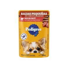 Alimento para perro de razas pequeñas sabor res en paté Pedigree (85 g / 2.99 oz)