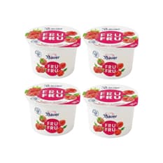 Yogur sabor frambuesa Bauer Fru Fru (4 x 100g / 3.53oz)