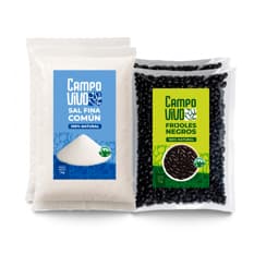 Combo de grano y sazón Campo Vivo #12: Sal fina común + Frijoles negros