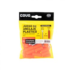 Juego de tornillos pernos de anclaje con tacos plásticos para fijar a la pared Covo (50 U)