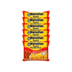 Sopa instantánea de fideos sabor carne de res Maruchan (6 x 85 g / 2.99 oz)
