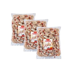 Camarones con cáscara sin cabeza Diversso (3 x 1 kg / 2.2 lb)
