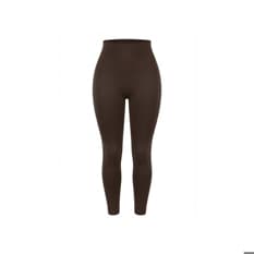 Licra larga de cintura alta color marrón oscuro Alby (Talla única)