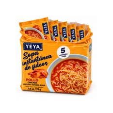 Sopa instantánea de fideos con sabor a pollo YEYA (5 x 75 g / 2.6 oz)
