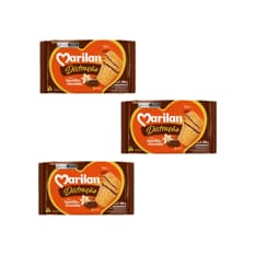 Galleta triple capa sabor vainilla con chocolate Distracao Marilan (3 x 280 g / 9.88 oz)