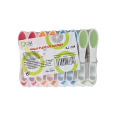 Juego de 16 palitos para tender de plástico colores opaco 8.2 cm Casa y Menaje