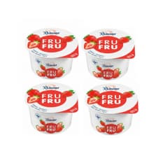 Yogur sabor fresa Bauer Fru Fru (4 x 100g / 3.53oz)