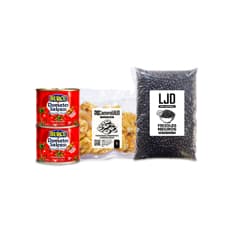 Combo criollo: Tostones prefritos congelados Campo Vivo + Frijoles negros LJD + Pasta de tomate Burcu