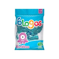 Paquete de globos color turquesa metálico Blogos Metálicos (25 U)