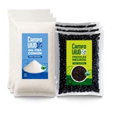 Combo de grano y sazón Campo Vivo #10: Sal fina común + Frijoles negros