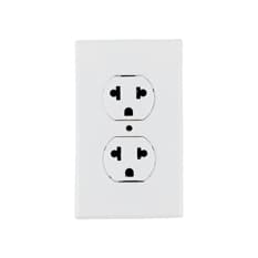 Tomacorriente doble con tapa blanca - 15 A y 125 V - Q7-Lumina