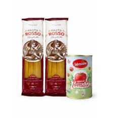 Combo Espagueti Pasta Rosso (2 x 500 g / 1.1 lb) + Salsa de Tomate condimentada para pasta (400 g /14.10 oz)