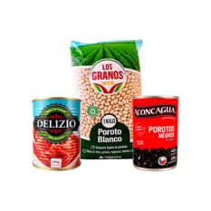 Combo: Poroto blancos + Pasta de Tomate + Porotos negros en agua