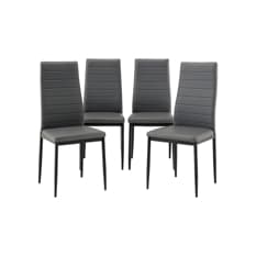 Conjunto de 4 sillas de comedor color gris oscuro Dowell