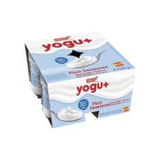 Yogurt pasteurizado sabor natural azucarado Yogu+ Feiraco (4 x 125 g / 4.41 oz)