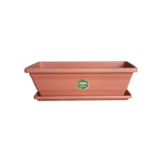 Maceta rectangular de plástico + Plato rectangular de plástico